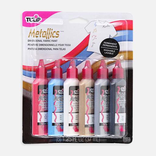 TULIP Dimensional Fabric Paint 37ml Metallic Set x 6