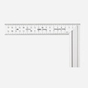 DELI Stainless Steel Try Square Ruler 20cm