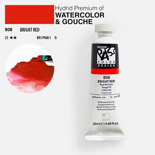 SHINHAN Pass Hybrid Gouache 20ml Bright Red
