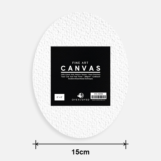 OVJ Oval Cotton Canvas Board 280gsm 6” x 8”