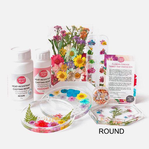RESIN PLAY Flowers Forever Trinket Tray Starter Kit Round