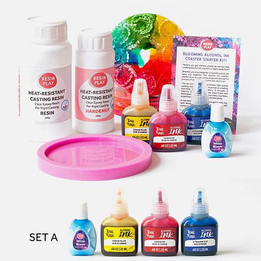 RESIN PLAY Blooming Alcohol Ink Coaster Starter Set A