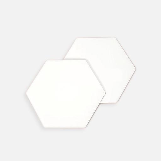 RESIN PLAY White Acrylic Coaster Base with Rubber Feet - Set of 2 Hexagon