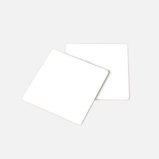 RESIN PLAY White Acrylic Coaster Base with Rubber Feet - Set of 2 Square