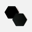 RESIN PLAY Black Acrylic Coaster Base with Rubber Feet - Set of 2 Hexagon