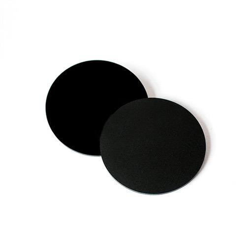 RESIN PLAY Black Acrylic Coaster Base with Rubber Feet - Set of 2 Round