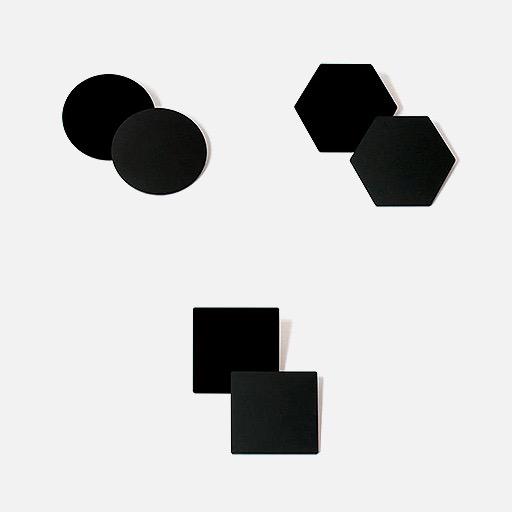 RESIN PLAY Black Acrylic Coaster Base with Rubber Feet - Set of 6 Mix