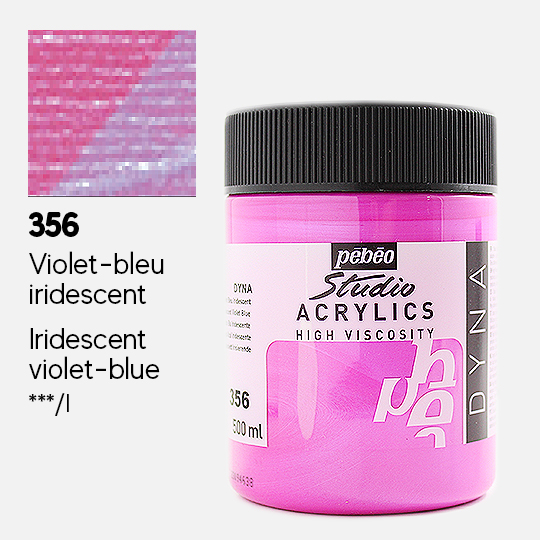 PEBEO Studio Acrylic Paint 500ml 356 Iridescent Violet Blue