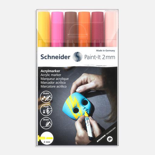 SCHNEIDER Paint-It Acrylic Marker 2mm Wallet Set 3 x 6