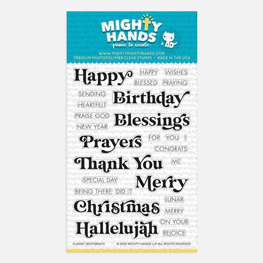 MIGHTY HANDS Clear Stamp 4” x 6” Classic Sentiments