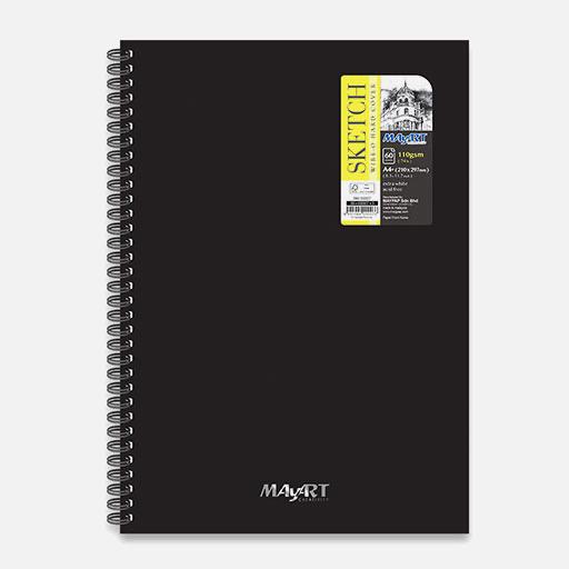 MAYART Sketch Paper Hard Cover Spiral Book 110gsm A4+ x 60