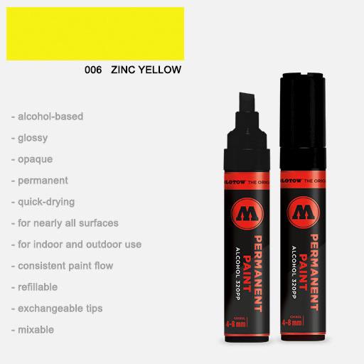 MOLOTOW Permanent Paint Marker 8mm Zinc Yellow