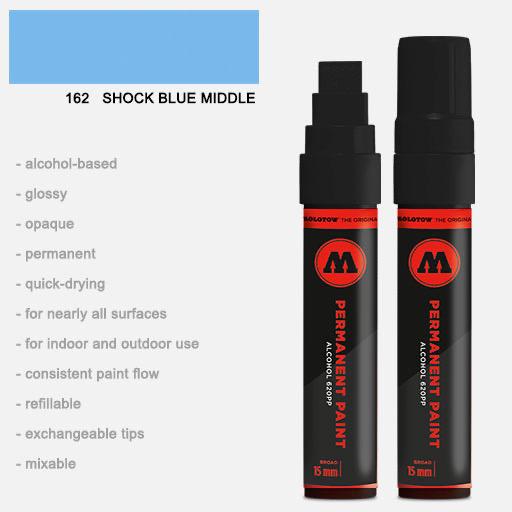 MOLOTOW Permanent Paint Marker 15mm Shock Blue Mddle
