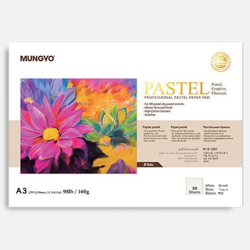MUNGYO Pastel Paper Pad 160gsm A3 White x 20