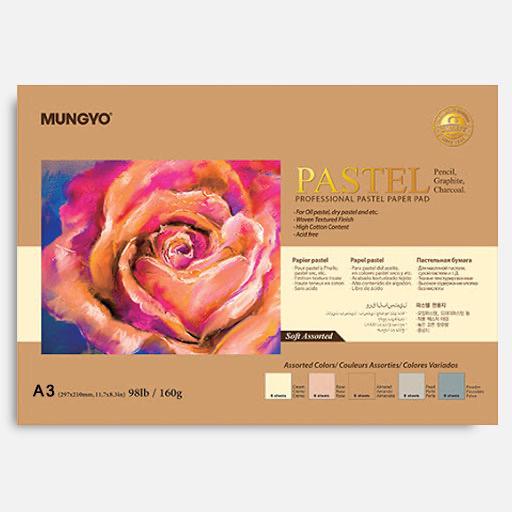 MUNGYO Pastel Paper Pad 160gsm A3 Soft Colors x 20