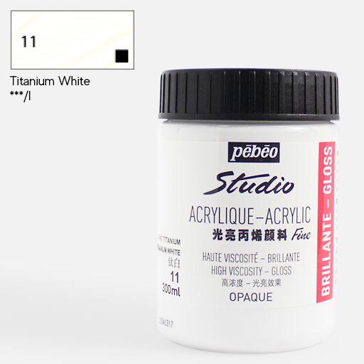 PEBEO Studio Gloss Acrylic 300ml Titanium White