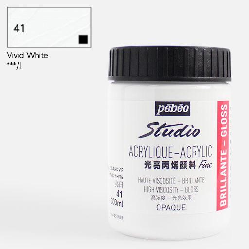 PEBEO Studio Gloss Acrylic 300ml Vivid White