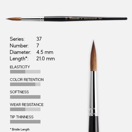 TINTORETTO Series 37 Siberian Kolinsky Sable Round Brush 7