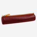 RHODIA Leather Round Pen Case Burgundy