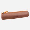 RHODIA Leather Round Pen Case Rosewood