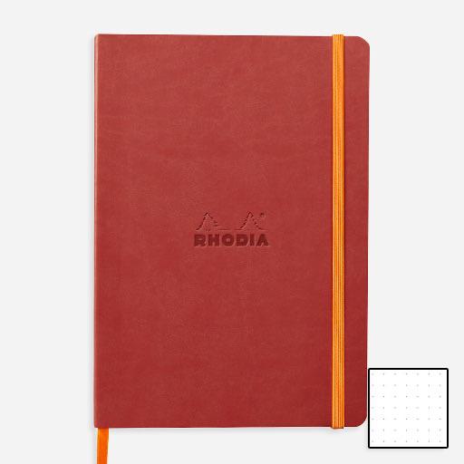 RHODIA Softcover Dot Notebook 90gsm A5 x 80 Nacarat