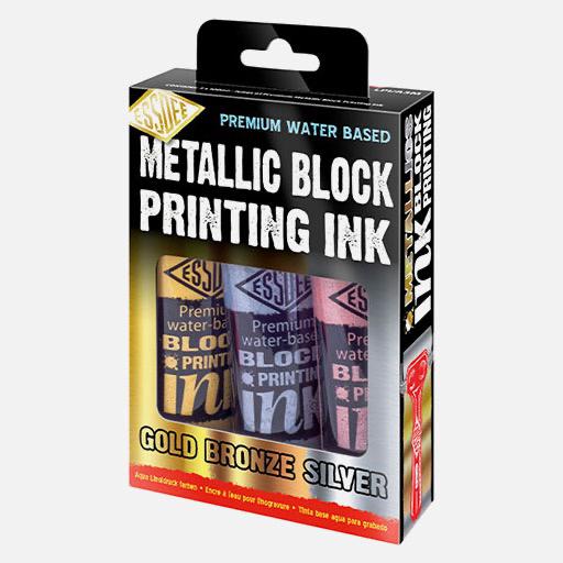 ESSDEE Block Printing Ink 100ml Metallic Set x 3