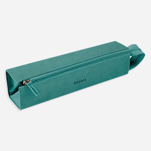 RHODIA Hard Leather Pen Case Aqua