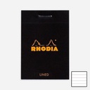 RHODIA Basics Lined Notepad 80gsm 52mm x 75mm x 80 Black