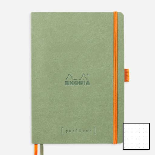 RHODIA Ivory Paper Softcover Goal Book 90gsm Dot A5 x 120 Celadon