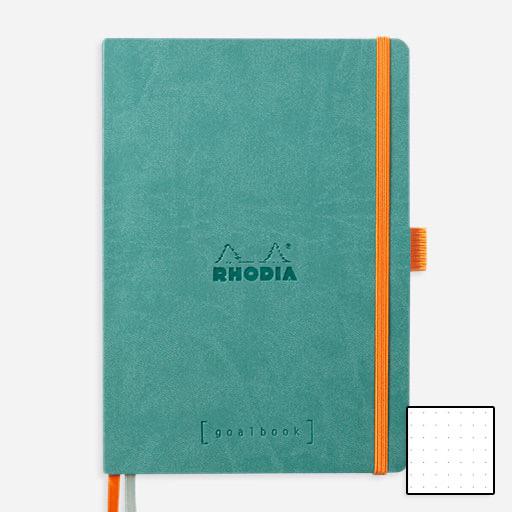 RHODIA Ivory Paper Softcover Goal Book 90gsm Dot A5 x 120 Aqua