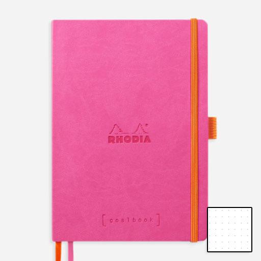RHODIA Ivory Paper Dot Softcover Goal Book 90gsm A5 x 120 Fuchsia