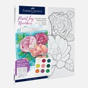 FABER-CASTELL Watercolor Paint By Number 12” x 12” Gallery Canvas Bold Floral