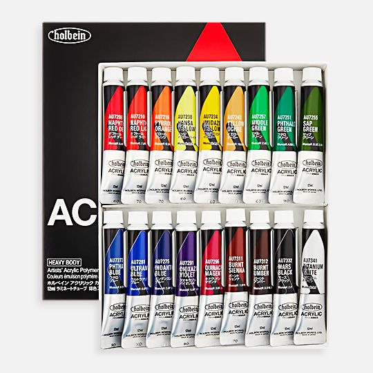 HOLBEIN Artist Heavy Body Acrylic 12ml School Set x 18