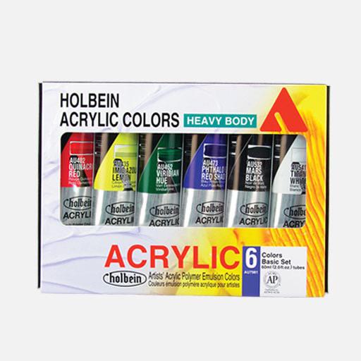 HOLBEIN Artist Heavy Body Acrylic 60ml Basic Set x 6