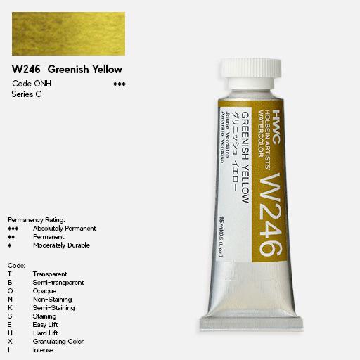 HOLBEIN Artist Watercolor 15ml Greenish Yellow