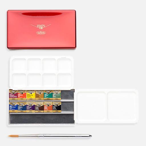 HOLBEIN Artist Watercolor 1/2 Pan Palm Box Set x 12