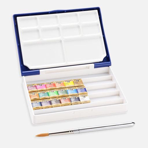 HOLBEIN Artist Watercolor 1/2 Pan Palm Box Set x 18