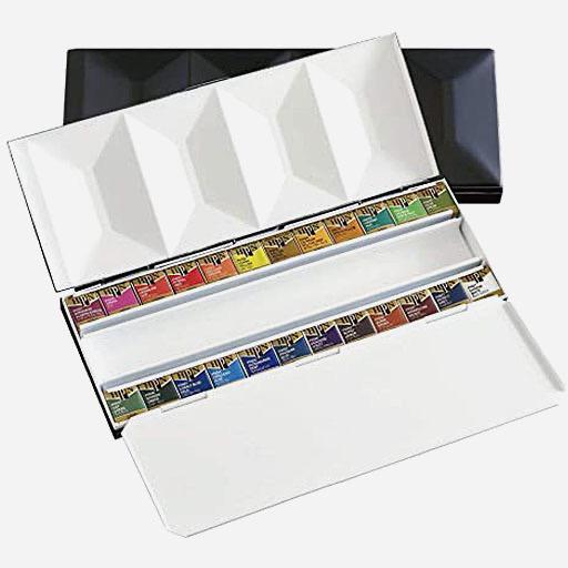 HOLBEIN Artist Watercolor 1/2 Pan Metal Tin Set x 24