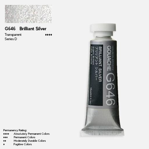 HOLBEIN Artist Gouache 15ml Brilliant Silver