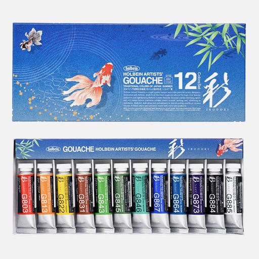 HOLBEIN Irodori Artist Gouache 15ml Summer Set x 12