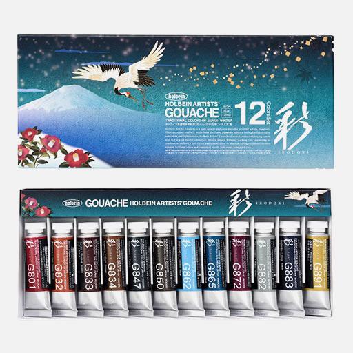 HOLBEIN Irodori Artist Gouache 15ml Winter Set x 12