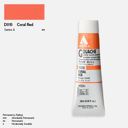 HOLBEIN Acrylic Gouache 20ml Coral Red