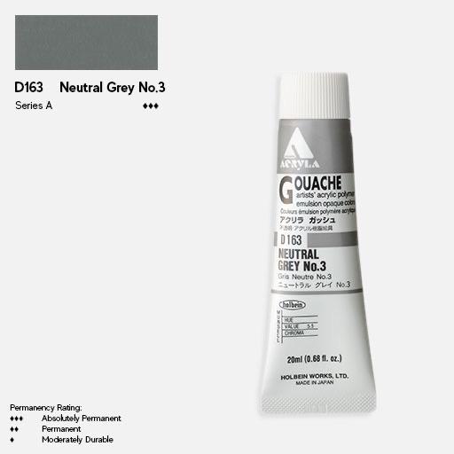 HOLBEIN Acrylic Gouache 20ml Neutral Grey #3