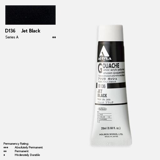 HOLBEIN Acrylic Gouache 20ml Jet Black