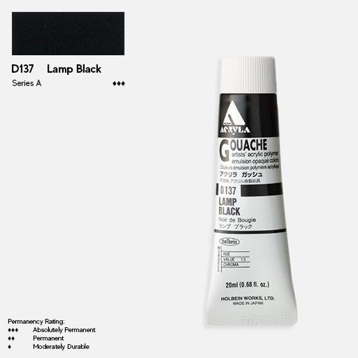 HOLBEIN Acrylic Gouache 20ml Lamp Black