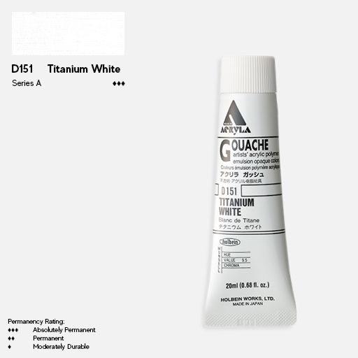 HOLBEIN Acrylic Gouache 20ml Titanium White