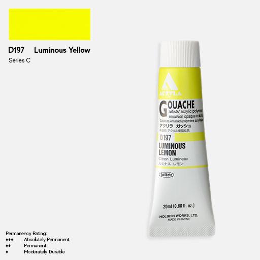 HOLBEIN Acrylic Gouache 20ml Luminous Lemon