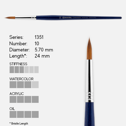 ESCODA Chronos Mix Sable/Synthetic Round Brush 10