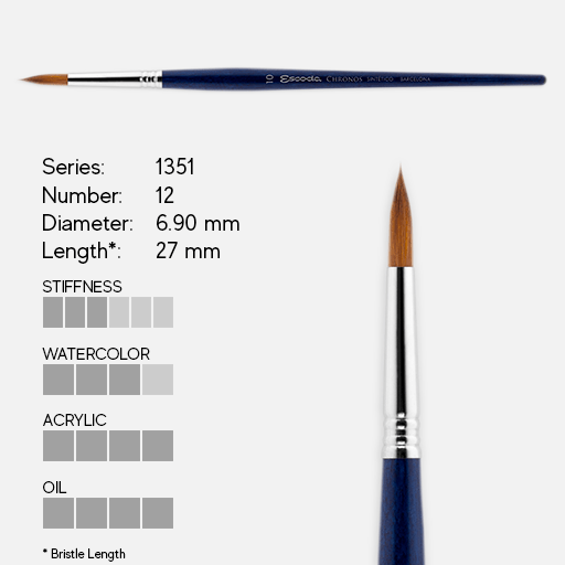 ESCODA Chronos Mix Sable/Synthetic Round Brush 12