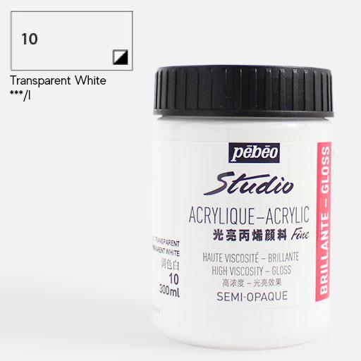 PEBEO Studio Gloss Acrylic 300ml Transparent White